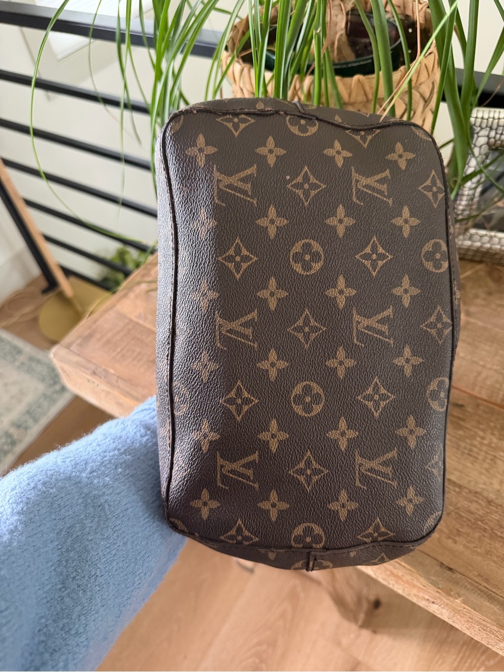 Unbranded Brown Monogram Drawstring Bucket Bag - Picture 4 of 4
